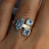 925 Sterling Silver Blue Topaz Ring Size 7