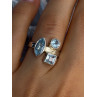 925 Sterling Silver Blue Topaz Ring Size 7