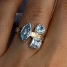 925 Sterling Silver Blue Topaz Ring Size 7