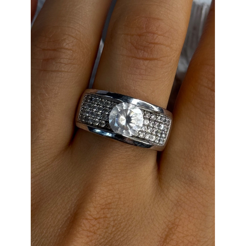 Elegant Design 925 Sterling Silver Cz Ring Size 10