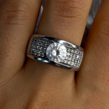 Elegant Design 925 Sterling Silver Cz Ring Size 10