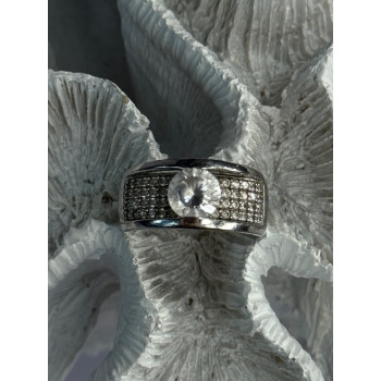 Elegant Design 925 Sterling Silver Cz Ring Size 10