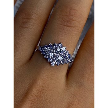 925 Sterling Silver Tanzanite Ring Size 9