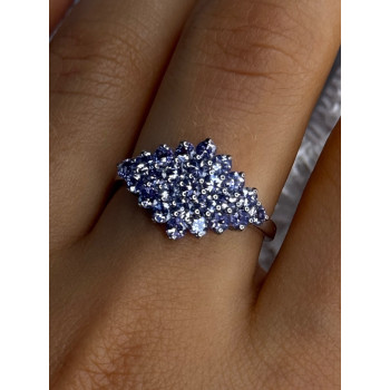 925 Sterling Silver Tanzanite Ring Size 9
