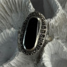 Vintage 925 Sterling Silver Onyx & Marcasite Ring Size 6.5