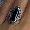 Vintage 925 Sterling Silver Onyx & Marcasite Ring Size 6.5