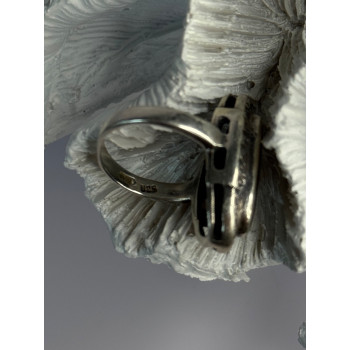 Vintage 925 Sterling Silver Onyx & Marcasite Ring Size 6.5