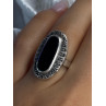 Vintage 925 Sterling Silver Onyx & Marcasite Ring Size 6.5