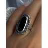 Vintage 925 Sterling Silver Onyx & Marcasite Ring Size 6.5