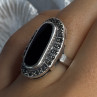 Vintage 925 Sterling Silver Onyx & Marcasite Ring Size 6.5