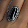 Vintage 925 Sterling Silver Onyx & Marcasite Ring Size 6.5