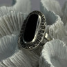 Vintage 925 Sterling Silver Onyx & Marcasite Ring Size 6.5