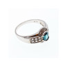 925 STERLING SILVER AQUAMARINE & WHITE BERYL RING SIZE 14.25