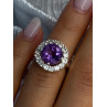925 Sterling Silver Amethyst & Beryl Ring Size 5.5