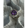 925 Sterling Silver Amethyst & Beryl Ring Size 5.5