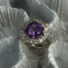 925 Sterling Silver Amethyst & Beryl Ring Size 5.5
