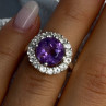 925 Sterling Silver Amethyst & Beryl Ring Size 5.5