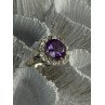 925 Sterling Silver Amethyst & Beryl Ring Size 5.5