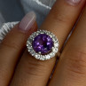 925 Sterling Silver Amethyst & Beryl Ring Size 5.5