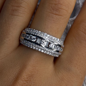 Beautiful Design 925 Sterling Silver Cz Ring Size 11