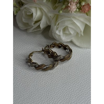 925 Sterling Silver 3 Colors Yellow Pink Gold Plated Earrings Length 0.96 Inch