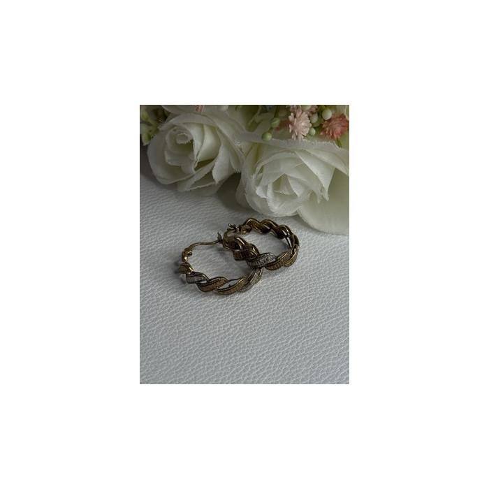 925 Sterling Silver 3 Colors Yellow Pink Gold Plated Earrings Length 0.96 Inch