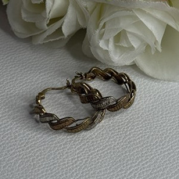 925 Sterling Silver 3 Colors Yellow Pink Gold Plated Earrings Length 0.96 Inch