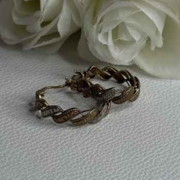 925 Sterling Silver 3 Colors Yellow Pink Gold Plated Earrings Length 0.96 Inch