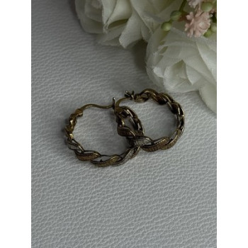 925 Sterling Silver 3 Colors Yellow Pink Gold Plated Earrings Length 0.96 Inch