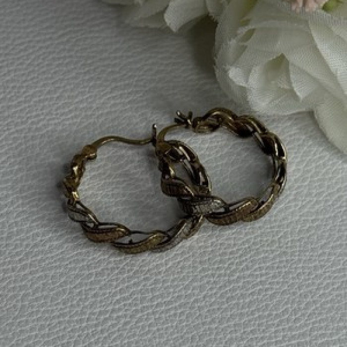 925 Sterling Silver 3 Colors Yellow Pink Gold Plated Earrings Length 0.96 Inch
