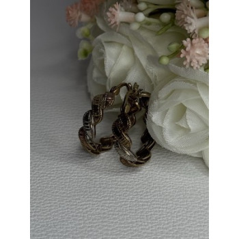 925 Sterling Silver 3 Colors Yellow Pink Gold Plated Earrings Length 0.96 Inch