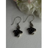 925 Sterling Silver Turtle Black Onyx Earrings Length 1.35 Inch
