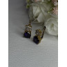 925 Sterling Silver Purple Crystal & CZ Earrings Length 0.70 Inch
