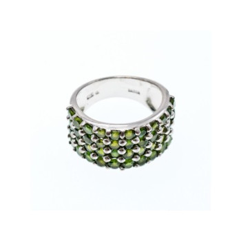 925 Sterling Silver Tsavorite Ring Size 7