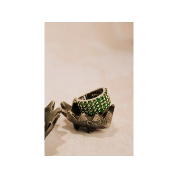 925 Sterling Silver Tsavorite Ring Size 7