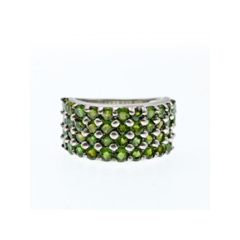925 Sterling Silver Tsavorite Ring Size 7