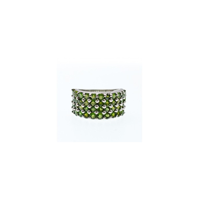 925 Sterling Silver Tsavorite Ring Size 7