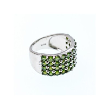 925 Sterling Silver Tsavorite Ring Size 7