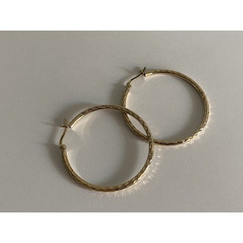 925 STERLING SILVER GOLD PLATED HOOP EARRINGS