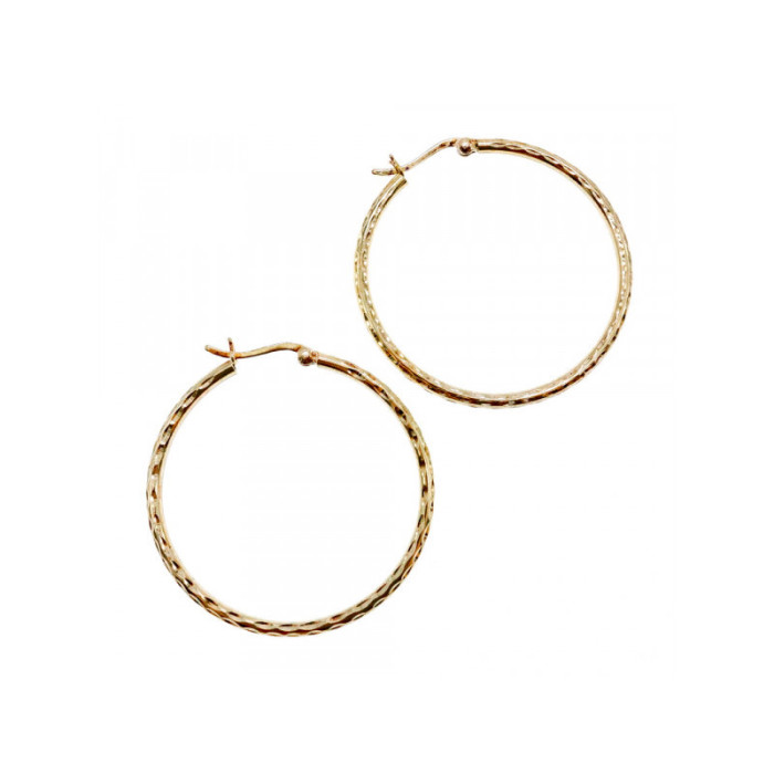 925 STERLING SILVER GOLD PLATED HOOP EARRINGS