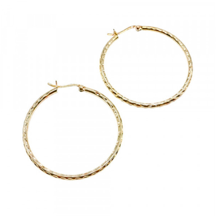 925 Sterling Silver Gold Plated Hoop Earrings