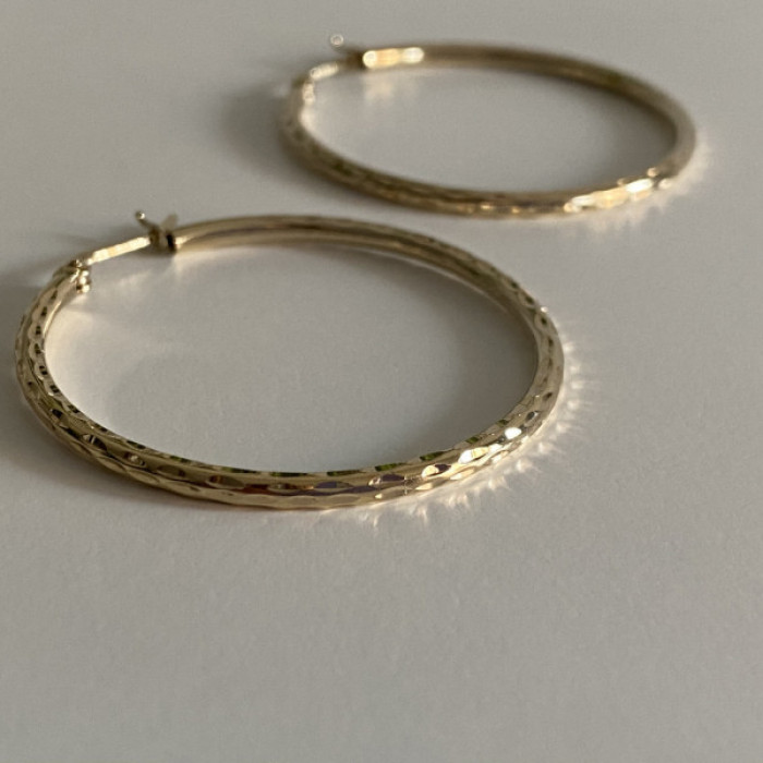 925 Sterling Silver Gold Plated Hoop Earrings
