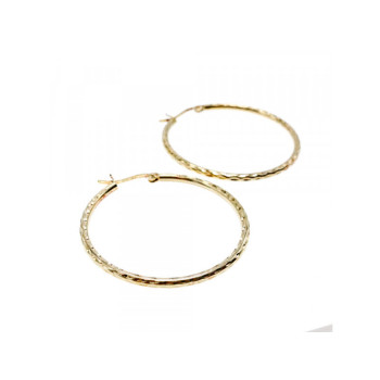 925 STERLING SILVER GOLD PLATED HOOP EARRINGS