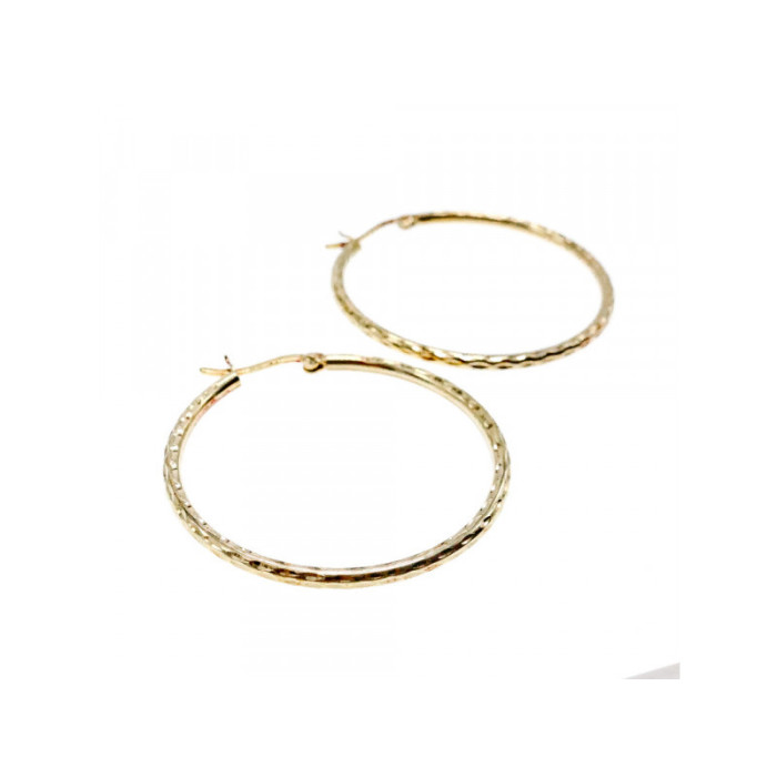925 STERLING SILVER GOLD PLATED HOOP EARRINGS