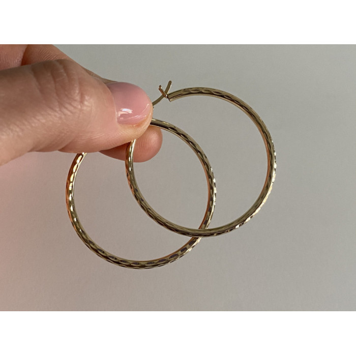 925 STERLING SILVER GOLD PLATED HOOP EARRINGS
