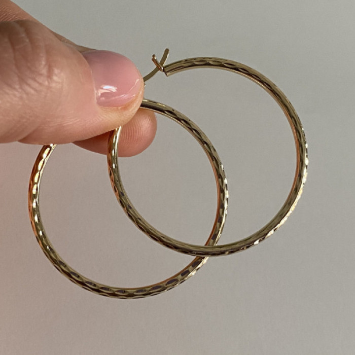 925 Sterling Silver Gold Plated Hoop Earrings