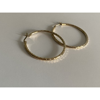 925 STERLING SILVER GOLD PLATED HOOP EARRINGS