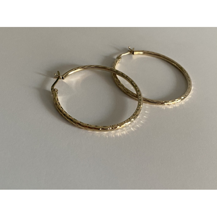 925 STERLING SILVER GOLD PLATED HOOP EARRINGS
