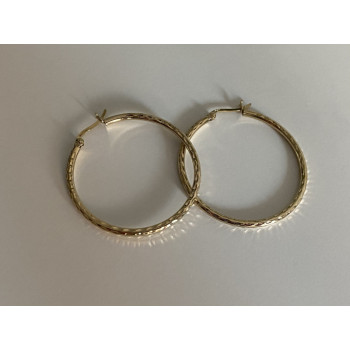 925 STERLING SILVER GOLD PLATED HOOP EARRINGS