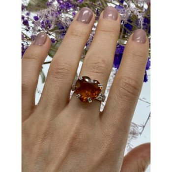 925 Sterling Silver Heliodor & Marcasite 